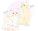 柔らかいテイストのペットイラストをお描きします ふんわり優しいタッチで可愛いイラストに仕上げます イメージ1