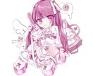 可愛い女の子を描きます ピンク系青系、可愛い女の子や、可愛い服装を求める方へ イメージ1