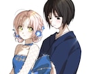 キャラクターもしくはカップルのイラストを制作します 凝った服飾や色彩に拘った光溢れるイラストが得意です♩ イメージ1