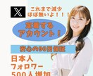 X(エックス)日本人フォロワー500人増加します リアルユーザーの日本人アカウントがフォローします イメージ1