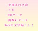 先着5名3000字まで定額！格安で文字起こしします 文字起こし・データ入力！手書きメモ、PDF、画像データなど！ イメージ2