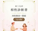 相性診断 完全版 お二人の関係解体新書を作ります もう占いに振り回されない、最後の占い。 イメージ1