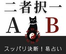 二者択一【白黒はっきり】正解出します 引越し、大きな買い物、告白などすぐ決めたいことに イメージ1