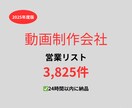 動画・映像制作会社の営業リストを提供いたします 最新！2025年度版を24時間以内に納品 イメージ1