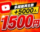 YouTubeの再生回数+5,000増やします ⭐️様々なSNSと要望に対応しております⭐️ イメージ1