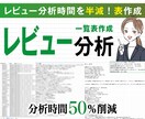 レビューを定量的なスプレッドシートにデータ化します レビュー分析を定量的に行えてると、自信を持って言えますか？ イメージ1