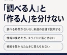 リサーチからプレゼン資料10〜15枚まで作成します 調べる→まとめる→スライド、を一括で。そのまま社内で使える形 イメージ2