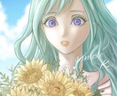 華やかで透明感ある人物イラスト描きます ⁠【限定3名様特別価格】歌ってみた・ヘッダー・アイコンに⭐︎ イメージ1