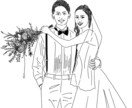 ウェディングのシンプルなモノクロイラスト描きます ウェルカムボード、ペーパーアイテム、等に使用できます。 イメージ2