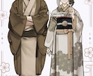 手描きでぬくもりのあるイラスト作製します 和風/レトロな絵柄で人物や動植物を描きます。 イメージ7