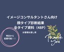 顔タイプ®︎別の診断結果資料お渡しします アナリスト向けの資料のお客様にお渡しする資料。 イメージ1