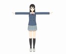 アニメ調なキャラクターをモデリングします blenderをつかって3dモデリングします イメージ3