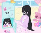 個性的なアートがすきな方にイラストを提供します 夢のような不思議な世界観 x 闇かわいいの女の子たち イメージ8