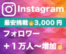 Instagram１万フォロワー増やします 【先着50名！】30日間の減少保証付！最安値に挑戦中！ イメージ1