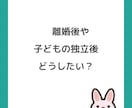 あなたの「これからどうしたい？」を丁寧に整理します 離婚後や子どもの独立後にどう過ごすか方向性が分かります イメージ2