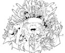 サイケデリックなペン画を描きます 一発描きペン画を描きます！メイキング動画も制作いたします！ イメージ3