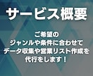 1件3円〜｜営業リスト作成を代行します ご希望のジャンルや条件に合わせて営業リストを作成します！ イメージ2