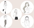 大人可愛い韓国風シンプル線画イラスト描きます ◎商用利用可能◎SNSアイコン・似顔絵等に イメージ3