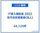 即納｜営業リストを販売します IT導入補助金2022 交付決定事業者(法人)リスト イメージ1