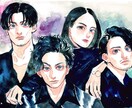 水彩画でグループ似顔絵描きます 優しく鮮やかな水彩！思い出やその人の雰囲気を絵にします！ イメージ2