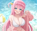 グッズやVtuber活動にも！イラスト描きます 背景付きの可愛い女の子を描きます！歌ってみたなどにも！ イメージ4