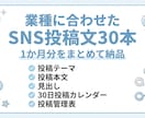業種に合うSNS投稿文を30本作成しますます 投稿文・見出し・30日カレンダー・管理表をまとめて納品 イメージ1