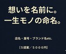 想いをカタチにする「一生モノの名前」を創ります 【5案提案】想いを言語化。愛されるネーミングを考案します イメージ1