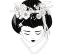 キレイ系、お洒落にモノクロイラスト描きます 【人物、動物、モチーフ何でもOK】 イメージ4