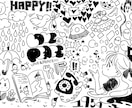 最安値で手描きごちゃごちゃデザインイラスト描きます お好きなモチーフに沿って制作します！ イメージ1