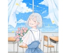 人物込の背景イラスト、1枚絵描きます 個性を出すあなただけの1枚！配信、書籍、グッズなどにも！ イメージ4