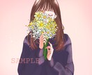 商用利用可◎お洒落なアイコンや名刺イラスト描きます 人と被らないお花と女の子のふんわり大人可愛いイラスト＊ イメージ3