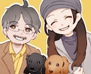 家族やペット、友人と一緒にも*似顔絵描きます 記念に一枚！ 暖かな絵柄の似顔絵 イメージ2