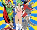 アメコミ風イラスト描きます 日本人をアメコミチックに描きます イメージ1
