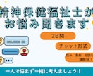 2日間チャットで精神保健福祉士がお悩みききます 精神科経験のある相談員があなたのこころに寄り添います。 イメージ1