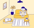 商用OK！目を惹くシンプルな線画イラスト描きます WEBや挿絵などのお手伝いいたします！ イメージ2