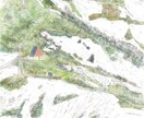 登山好きな方必見！お気に入りの山の風景描きます 手書きタッチであなたのお気に入りの山の風景を模写します。 イメージ3