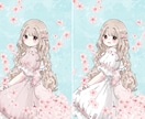 春の一枚に！春の桜ドレス量産イラスト描きます リピーター様割引あり！オプションでより理想のビジュアルに！ イメージ1