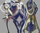 人外男性キャラデザイン・厚塗り立ち絵制作します ダークで幻想的なキャラクターをデザインから制作 イメージ1