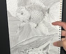 お客様にデザインをお聞きしお描きします 本作品はペン画のみ（モノクロ作品）で制作しております。 イメージ1