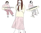 シンプルな線画★お洒落な人物などのイラスト描きます SNSアイコン、Web広告、グッズなどのオリジナルイラスト イメージ8