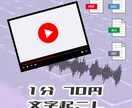 動画、音声データの文字起こしをします 1分70円！最短即日！ご希望に合わせて納品します！ イメージ1