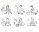 パパ・ママ・働くアイコンイラスト販売してます 働くパパ・ママ・家事のイラスト（ふんわり）人物、SNSにも イメージ3