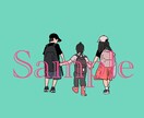 お好きなお写真をシンプルで可愛いイラストにします 最安値★家族や恋人との記念写真を思い出深い一枚に★ イメージ1