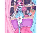 キラキラ可愛いおしゃれな女の子描きます 個性的な絵柄で元気が貰えるイラスト描きます.* イメージ3