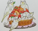 鳥ちゃん限定！お菓子の中でまったり…ペット描きます 鳥の巣に見立てたお菓子に愛鳥たちを乗せませんか？ イメージ2