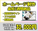 11月限定！期間限定価格でホームページ制作致します 最短1週間納品！高品質なホームページをご提供 イメージ1