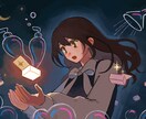 かわいい女の子の人物イラストを描きます Y2K、夜空、レトロ等、イメージに合ったイラストを描きます！ イメージ2