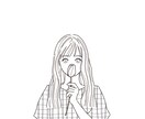 可愛い女の子のアイコン描きます シンプルかわいい、韓国風のイラストです♪ イメージ3