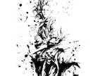 人物の【墨絵イラスト】を作画します 墨が放つ鮮やかなコントラスト。墨絵イラスト制作します。 イメージ4