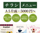 飲食店向けチラシ・メニュー表を制作します 初めての方も安心。日本語・英語対応可 イメージ1